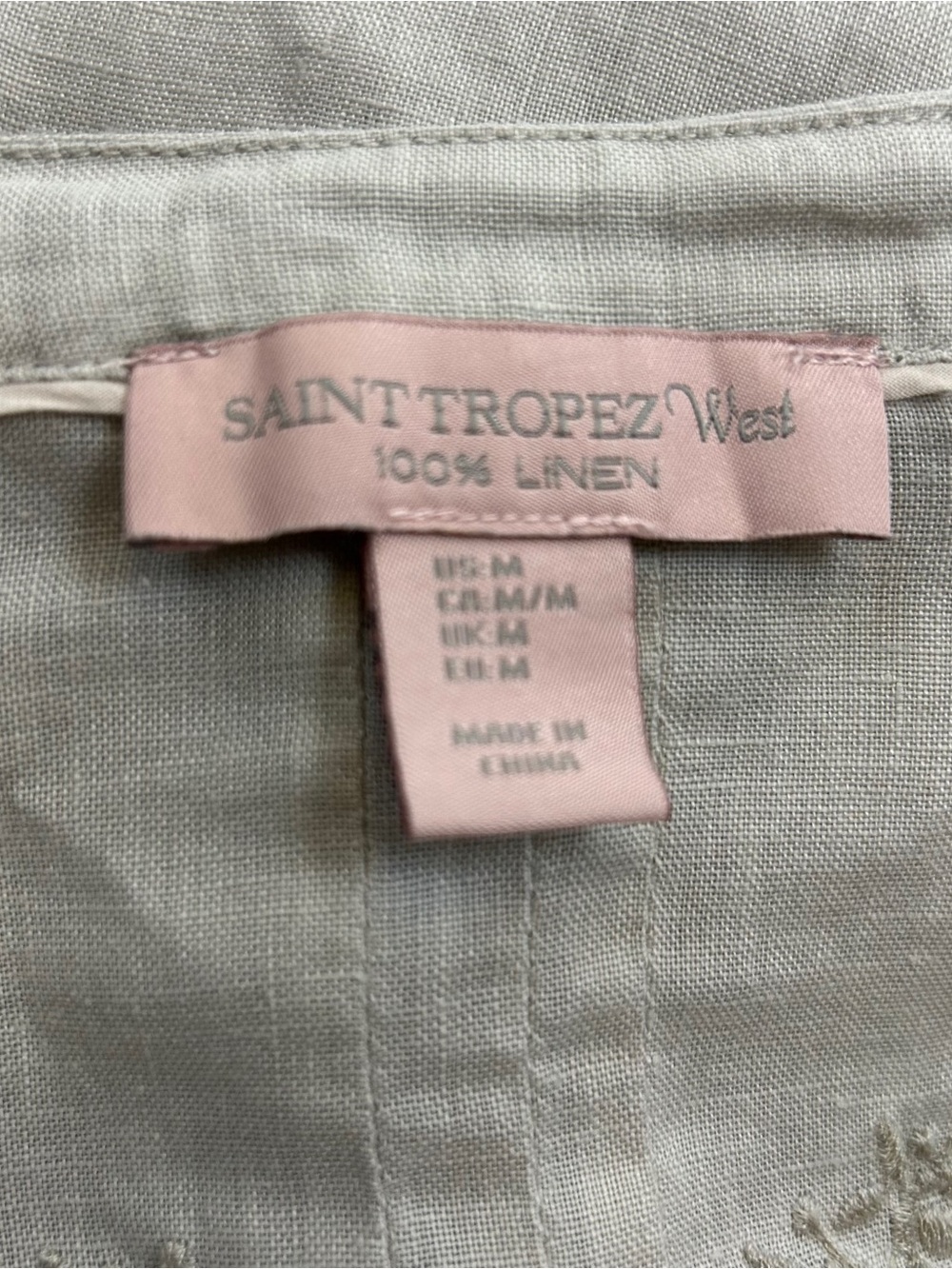 Saint Tropez 100% Linen Tunic Top View 4